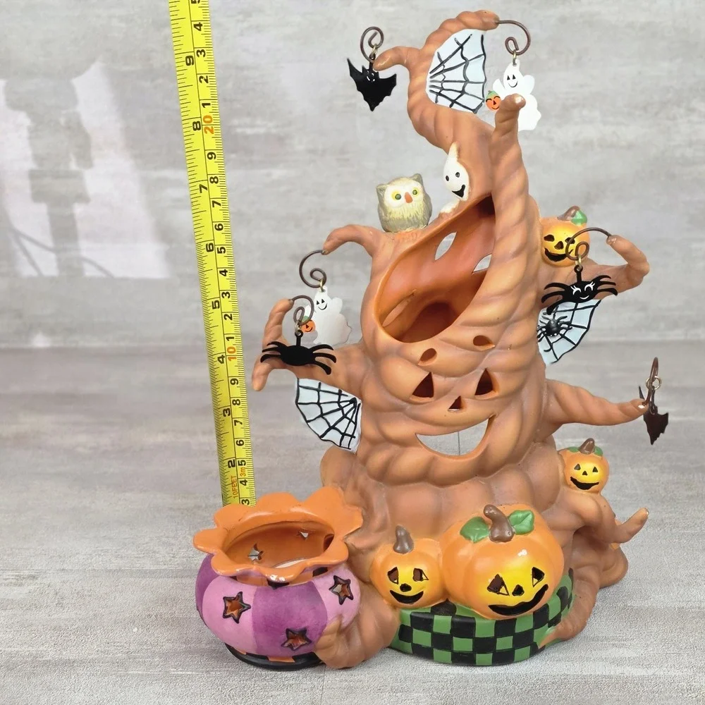 PartyLite Haunted Tealight Tree Candle Holder Halloween Spiders Ghost Bats P9065 - Picture 15 of 16